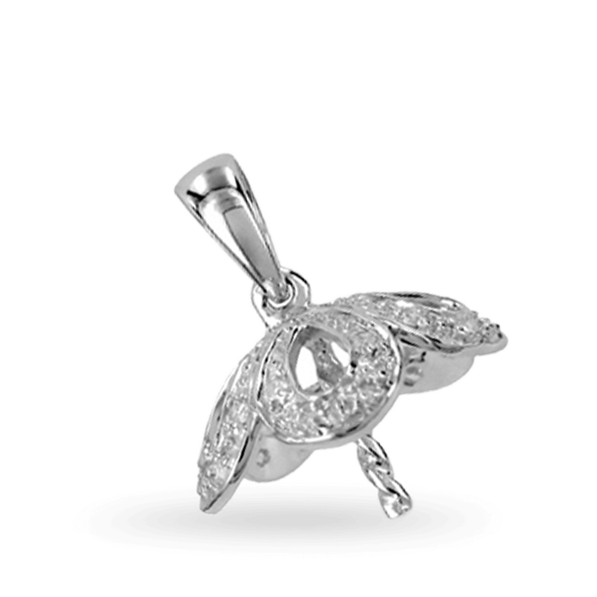 Flower Cup Pendant with Diamonds Polished